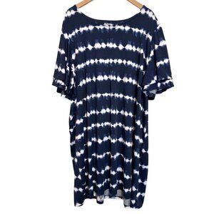 Kim Rogers Blue Tie Dye Flutter Sleeve Dress